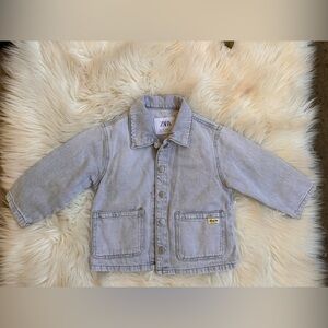 Zara Light Gray Denim Jacket size 2T